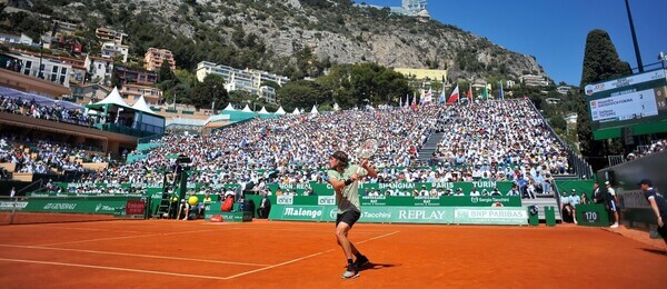 Tenis, ATP, Stefanos Tsitsipas během zápasu na Monte Carlo Rolex Masters