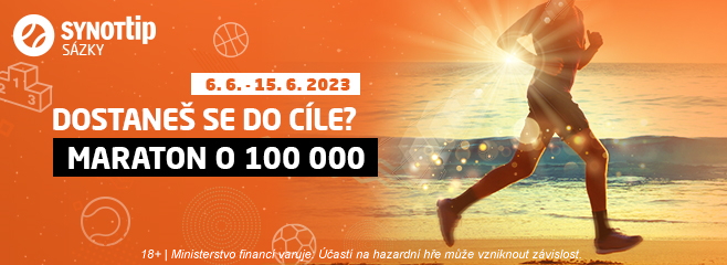 SYNOT TIP: maraton o 100 000,- v červnu 2023