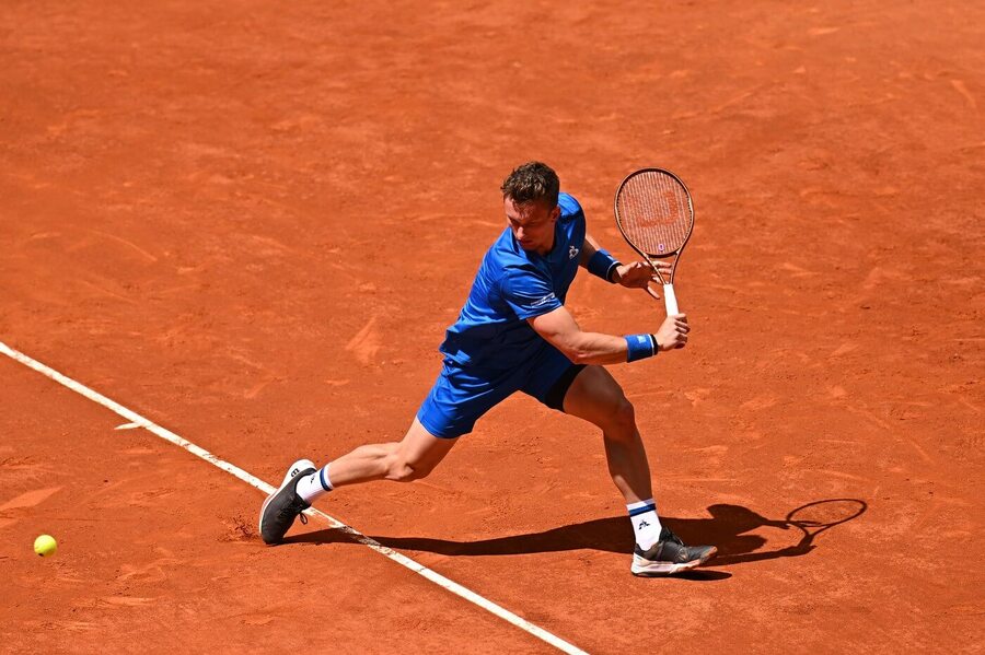 Jiří Lehečka ve vítězném utkání 3. kola ATP Masters Madrid 2024, dnes Lehečku v osmifinále vyzve Rafael Nadal