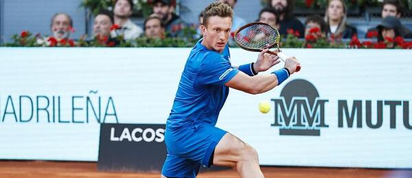 Jiří Lehečka ve vítězném čtvrtfinále ATP Masters Madrid 2024, v semifinále ho dnes vyzve Félix Auger-Aliassime