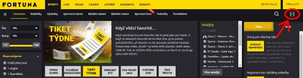 Fortuna kontrola tiketu online - ikona pro kontrolu