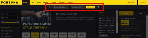 Fortuna kontrola tiketu online