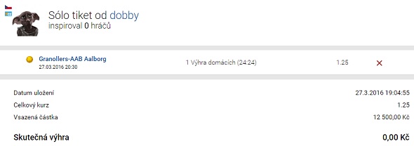 Dobby a jeho tiket na Tipsportu