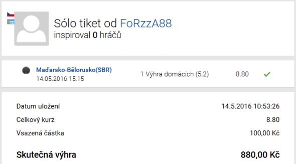 výherní tiket u Tipsportu