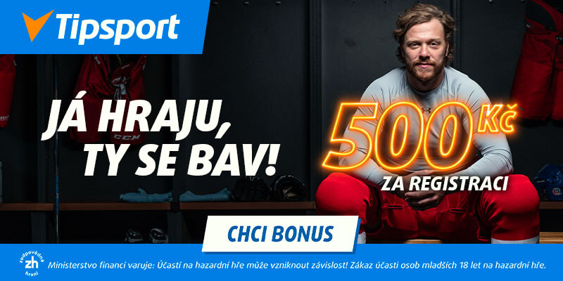 Získejte 500 Kč zdarma za registraci u sázkové kanceláře Tipsport
