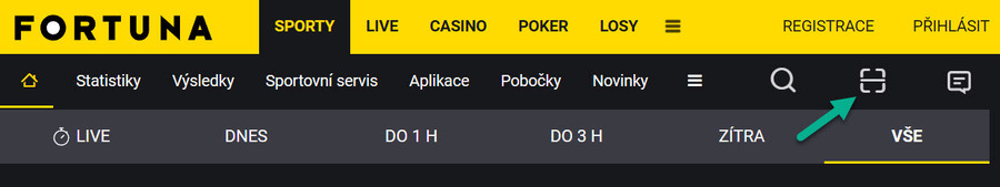 kontrola tiketu Fortuny bez přihlášení
