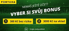 Vyber si svůj bonus u české sázkové kanceláře Fortuna!