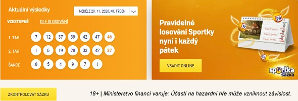 Sportka kontrola tiketu - vyhráli jste?