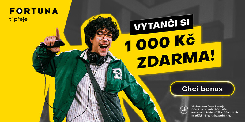 Fortuna - získejte bonus 1000 Kč zdarma za registraci a vklad
