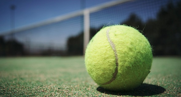 Tenis - ilustrační foto tenisový balonek u sítě