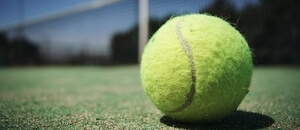 Tenis - ilustrační foto tenisový balonek u sítě