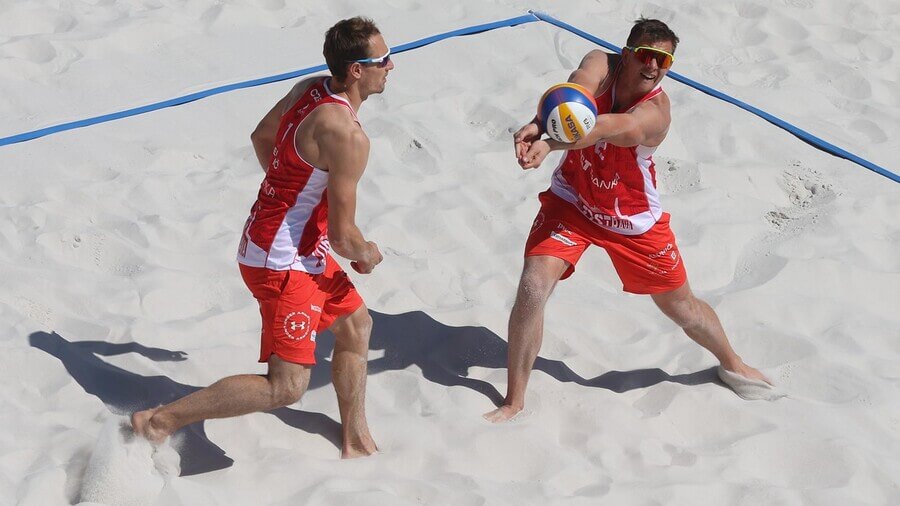 Beach volejbal, Ondřej Perušič a David Schweiner během turnaje Elite 16 v Ostravě