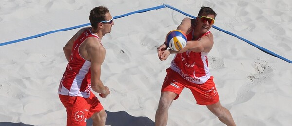 Beach volejbal, Ondřej Perušič a David Schweiner během turnaje Elite 16 v Ostravě