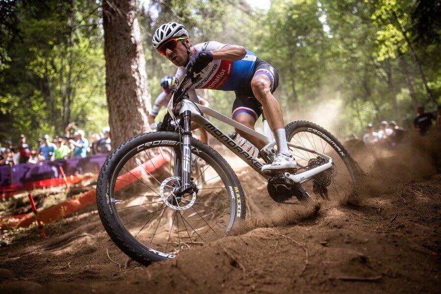 Cyklistika, MTB, horská kola, Ondřej Cink během SP v cross-country ve Val di Sole, Itálie