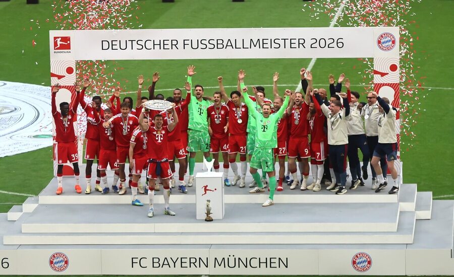 V sezoně 2025–26 získali titul fotbalisté Bayernu Mnichov