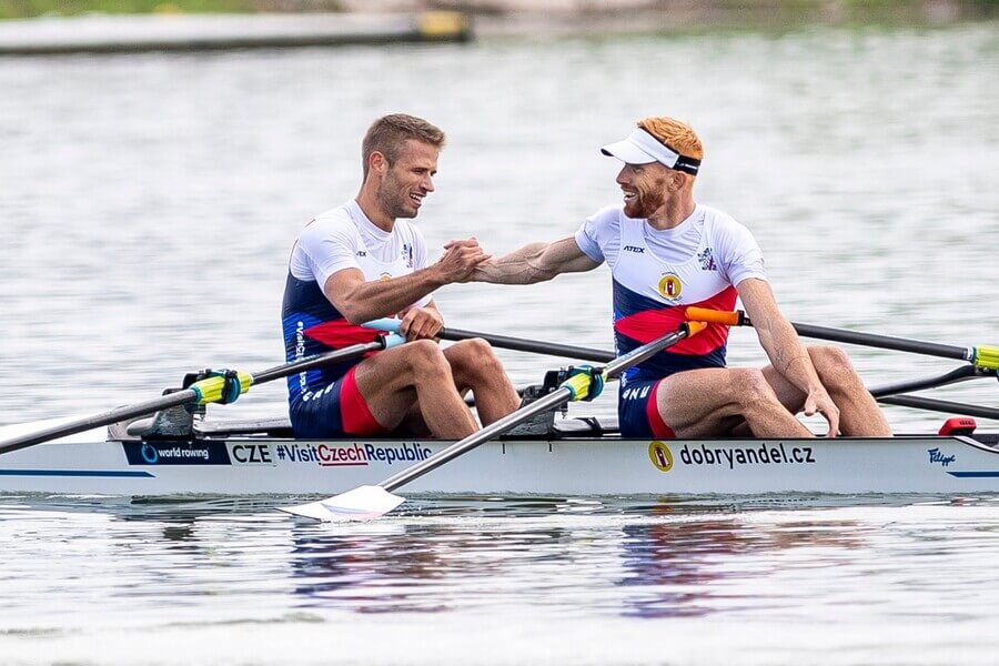 Veslování, Mistrovství světa, dvojskif Jiří Šimánek a Miroslav Vraštil