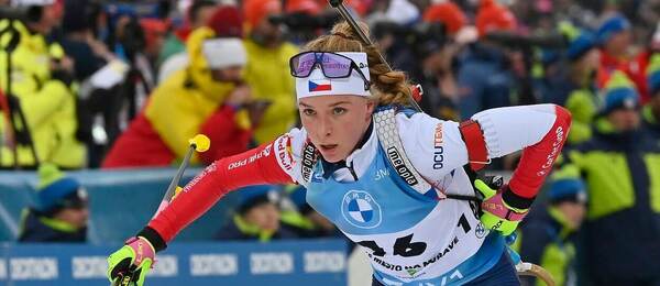 Biatlon, IBU Světový pohár, Markéta Davidová během závodu v Novém Městě na Moravě