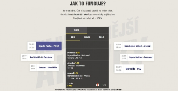 Sazkabet nejvýhodnější AKOvky - vyšší výhry až o 100 %