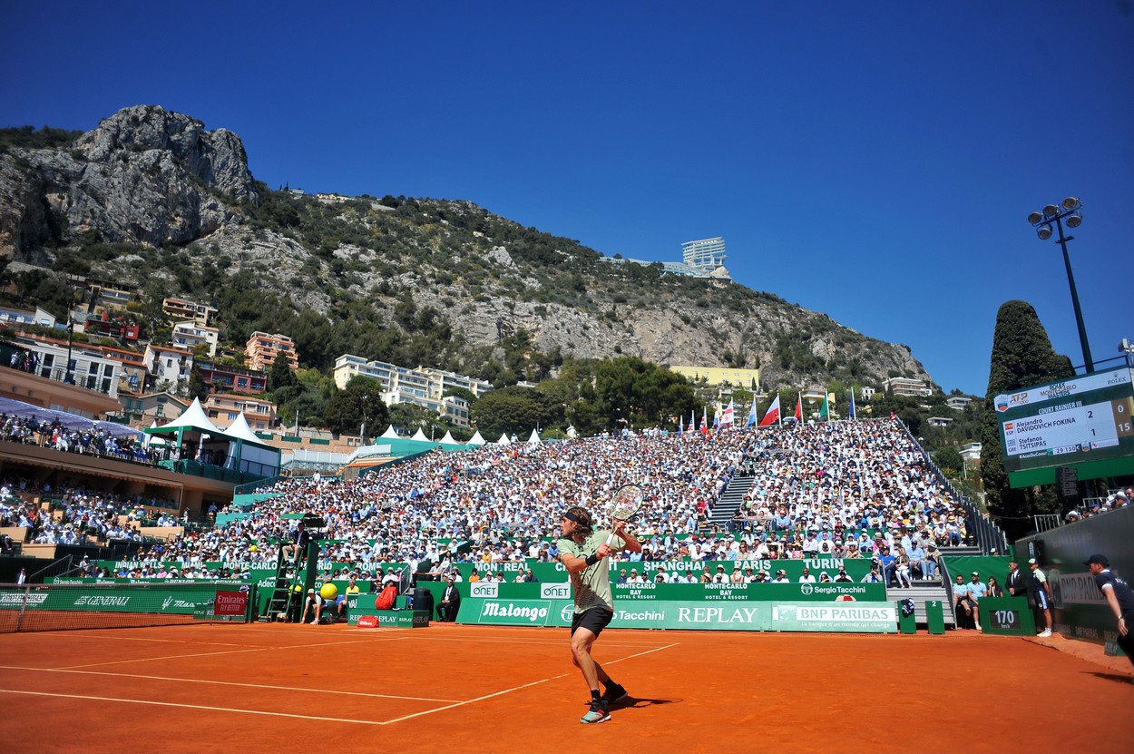 Tenis, ATP, Stefanos Tsitsipas během zápasu na Monte Carlo Rolex Masters