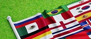 Fotbal - MS 2018 FIFA a vlajky účastníků mistrovství světa