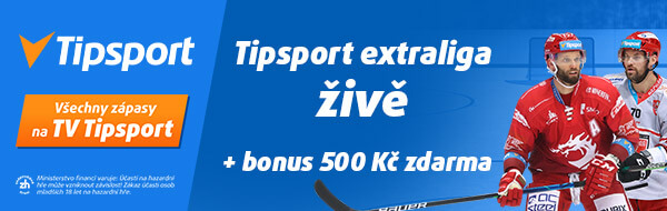 Tipsport extraliga živě na TV Tipsport - sledujte všechny zápasy ELH 2022/23 s bonusem 500 Kč za registraci