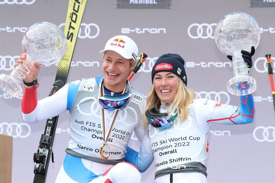 Alpské lyžování, nejlepší lyžaři sezony 2021-2022 s křišťálovými glóby, Marco Odermatt a Mikaela Shiffrin