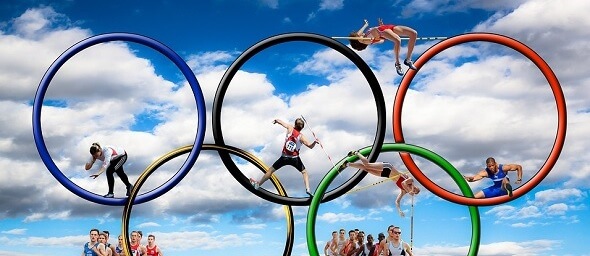 Olympijské hry - ilustrační foto kruhy a sporty
