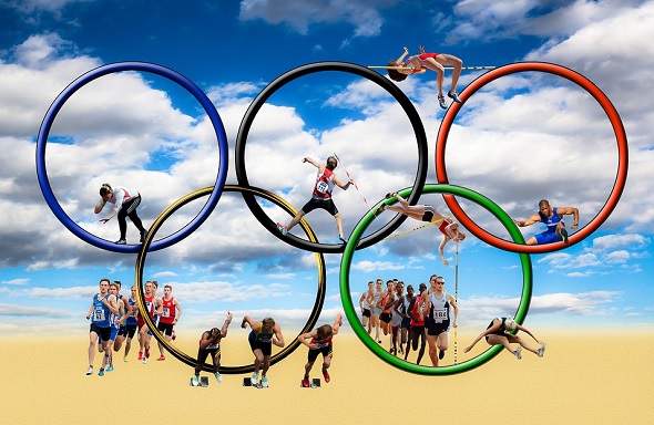 Olympijské hry - ilustrační foto kruhy a sporty