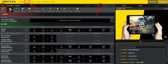 Fortuna TV - zde najdete aktuální zápasy se živými přenosy