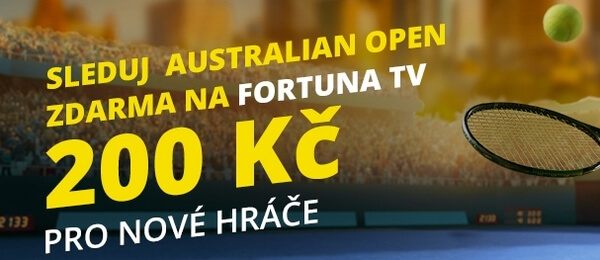 Australian Open 2018 živě na Fortuna TV + bonus 200 Kč na ruku pro nové hráče!