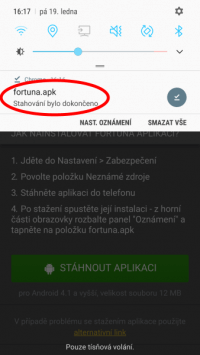 Fortuna aplikace Android - 3