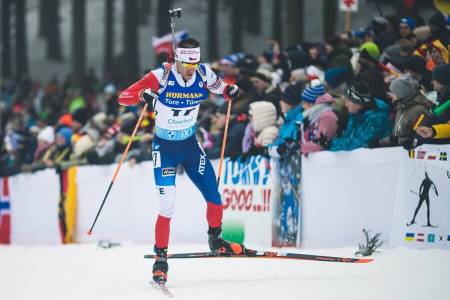 Biatlon, Mistrovství světa v Oberhofu 2023, Michal Krčmář během sprintu