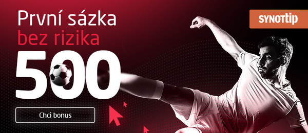 Synottip bonus za registraci: 500,- sázka bez rizika