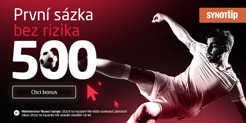 Synottip bonus za registraci: 500,- sázka bez rizika
