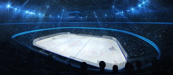 Hokejový stadion před zápasem