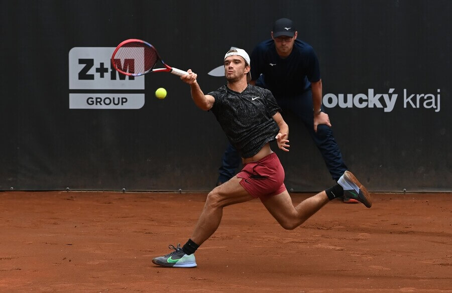 Tenis, ATP, Tomáš Macháč během challengeru v Prostějově
