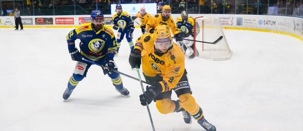 Momentka z utkání 1. české hokejové ligy (Maxa ligy) mezi Vsetínem a Přerovem