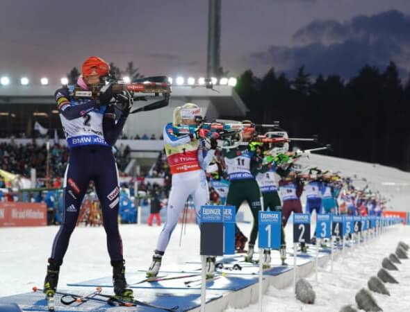 Biatlon, ženy na střelnici, světový pohár- Zdroj ČTK, AP, Sergei Grits