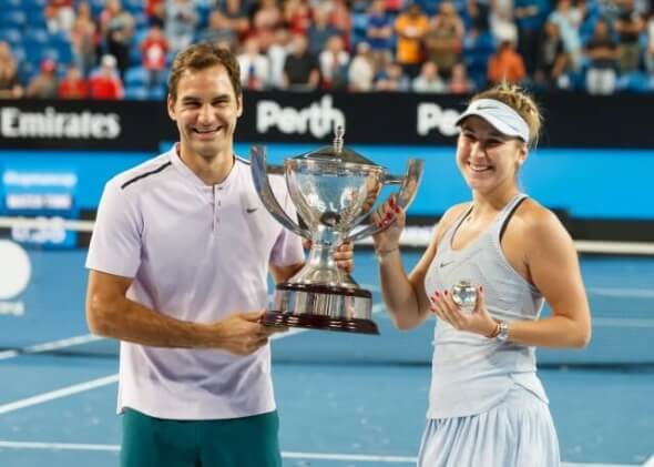 Tenis, Roger Federer a Belinda Bencic, Hopman Cup - Zdroj ČTK, imago sportfotodienst, Juergen Hasenkopf