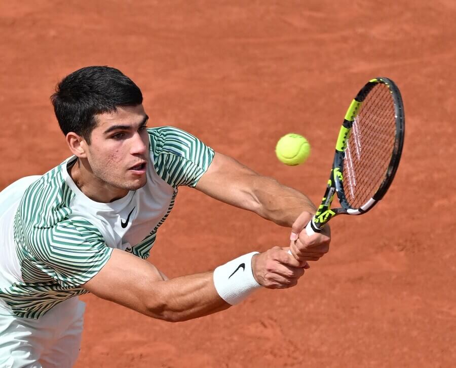 Tenis, ATP, Carlos Alcaraz během na antukovém French Open - Roland Garros, Paříž, Francie