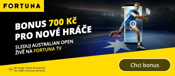 Fortuna: bonus 700 Kč pro sázky na Australian Open