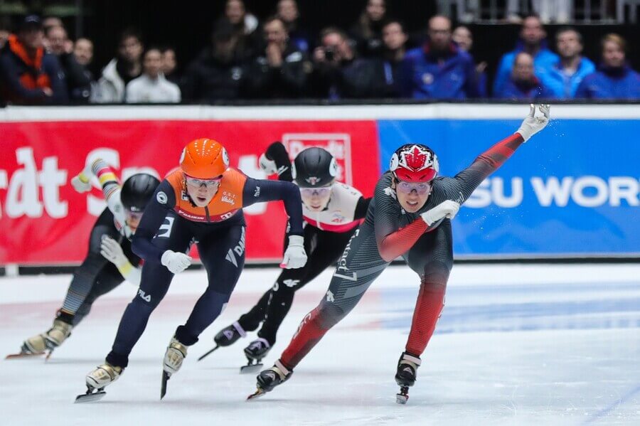 Rychlobruslení, short track, závod na 1000 metrů žen, Světový pohár v Dordrechtu, Nizozemsko