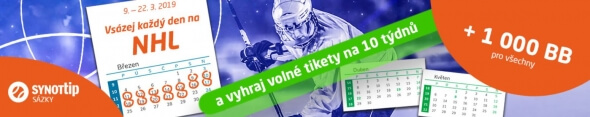 SYNOT TIP: NHL maraton o volné tikety a Benefit body