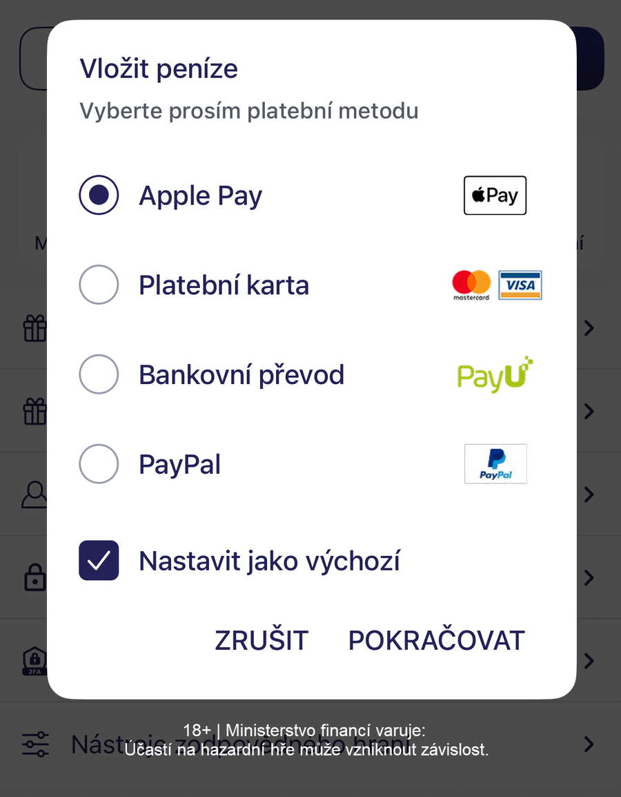 Online platební metody u&nbsp;Sazkabetu