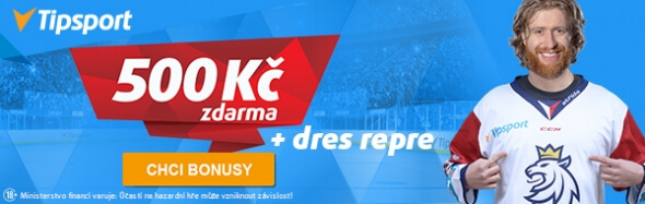 Tipsport rozdává 500 Kč a český hokejový reprezentační dres