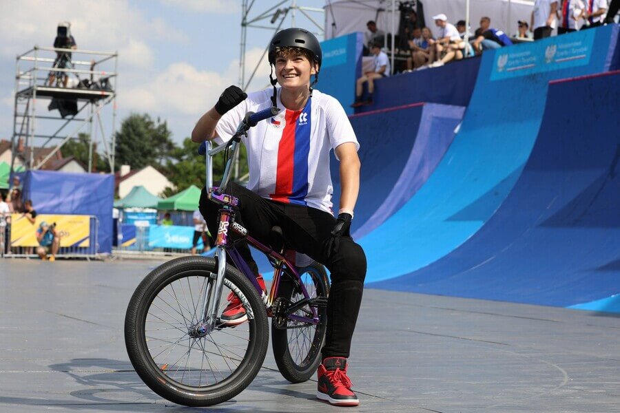 Cyklistika, BMX freestyle park, Iveta Miculyčová během Evropských her v Polsku