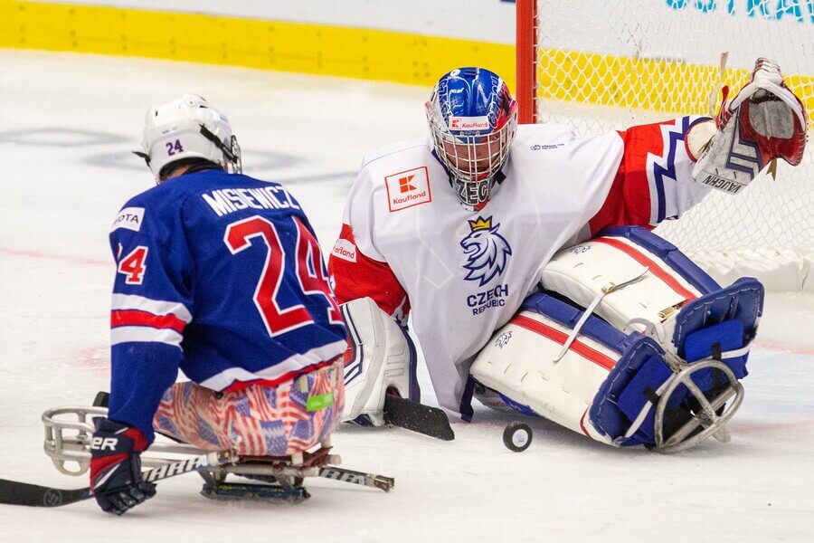 Český brankář Martin Kudela na MS v para hokeji