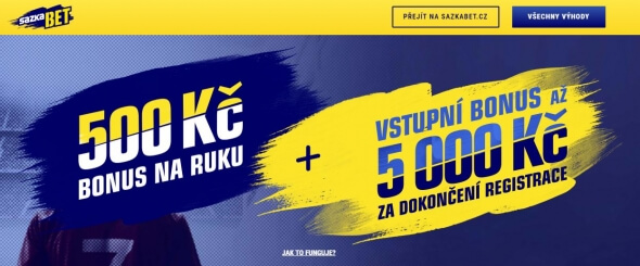 Sazkabet: hokejový bonus 500 Kč na ruku!