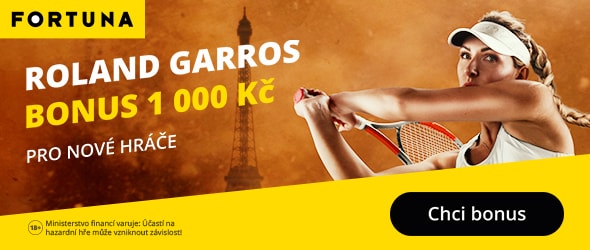 Bonus 1 000 Kč pro nové hráče na Roland Garros