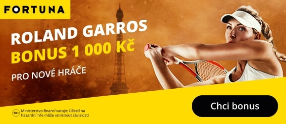 Bonus 1 000 Kč pro nové hráče na Roland Garros